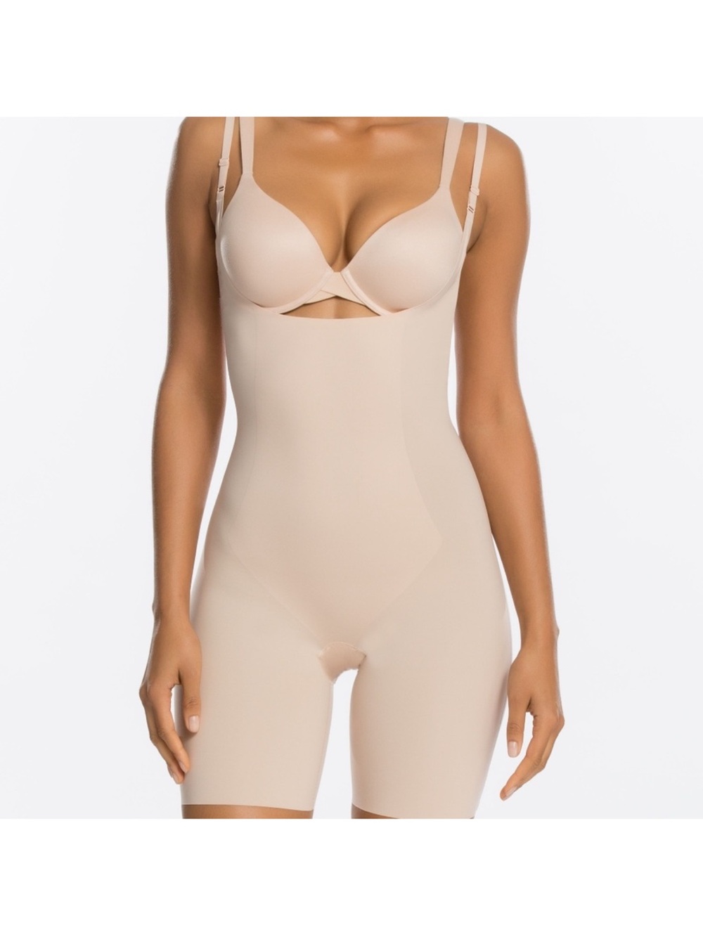 SPANX 10021R thinstincts open bust bodysuit shaper, Size Large